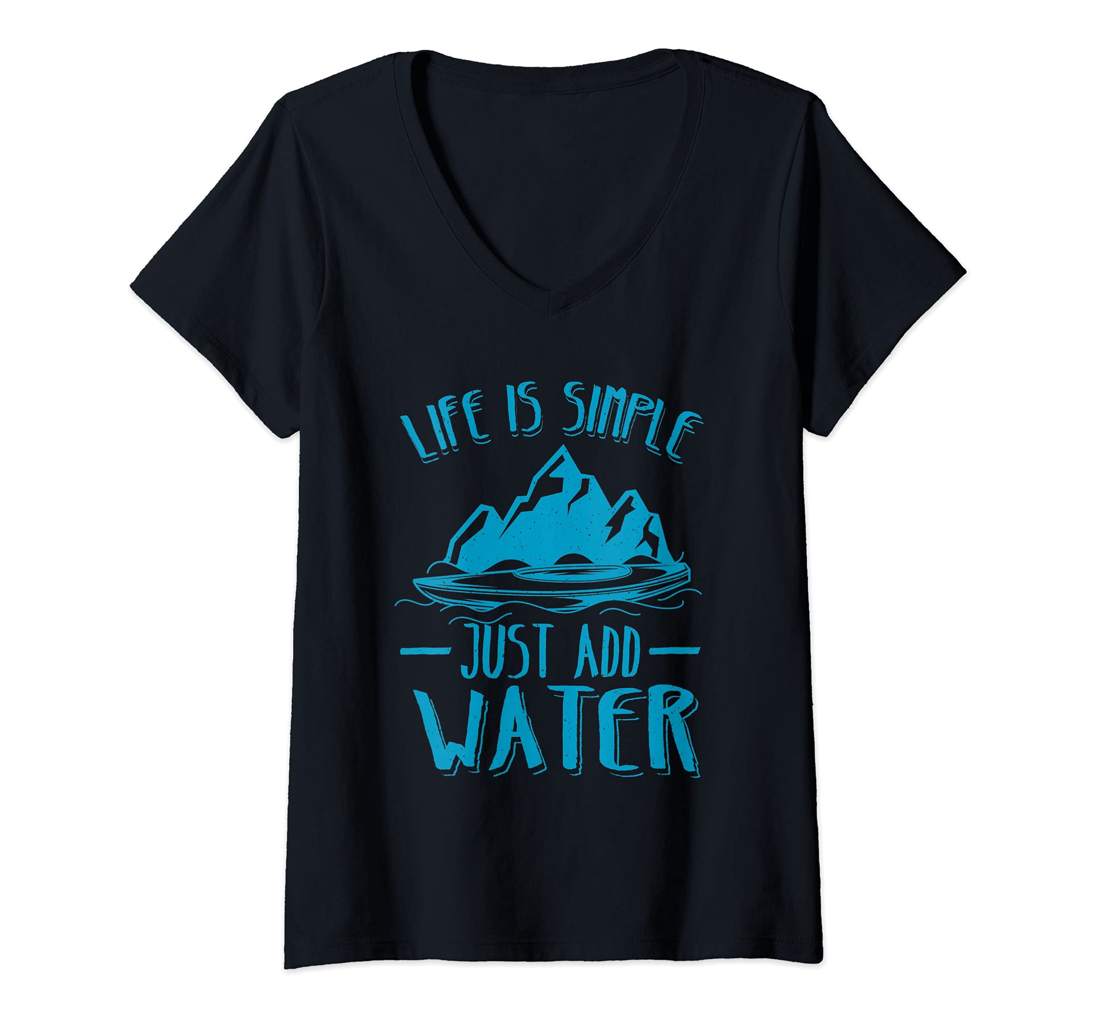 Womens Kayak Gift Kayaking Water V-Neck T-Shirt