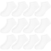 BOOPH 12 Pairs Kids Ankle Socks Boys Girls Low Cut Half Cushion Athletic Socks