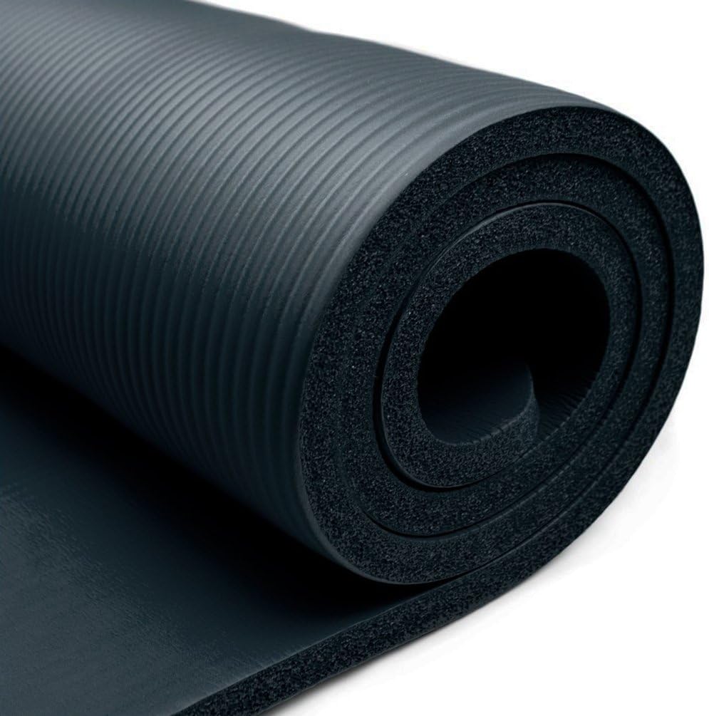 1UP All-Purpose 3/4-Inch Extra Thick High Density Anti-Tear Exercise 72-inch Long NBR Comfort Foam Yoga Mat for Exercise, Yoga, and Pilates Mat with Carrying Strap