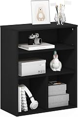 Furinno PASIR 3-Tier Shelf Bookcase Black Oak 30cm D x 60cm W x 71cm H