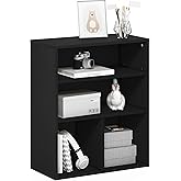 Furinno PASIR Book Shelf, 3-Tier Display Bookshelf with Adjustable Shelf, Bookcase, 11.8" x 23.6" x 28.2", for Living Room, Bedroom, Home Office, Black Oak