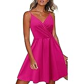 Newshows Women's Summer Dress 2025 Spaghetti Strap Sleeveless V Neck Casual Swing Sundress with Pockets