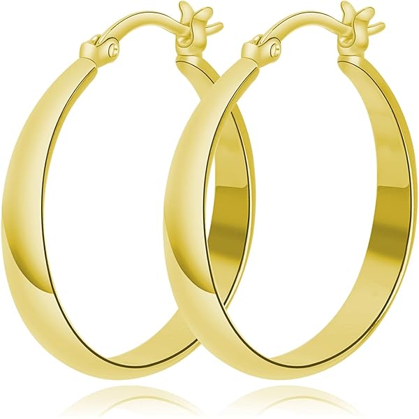 Amazon.com: Sterling Silver 7/8 Inch Engraved Hoop Earrings