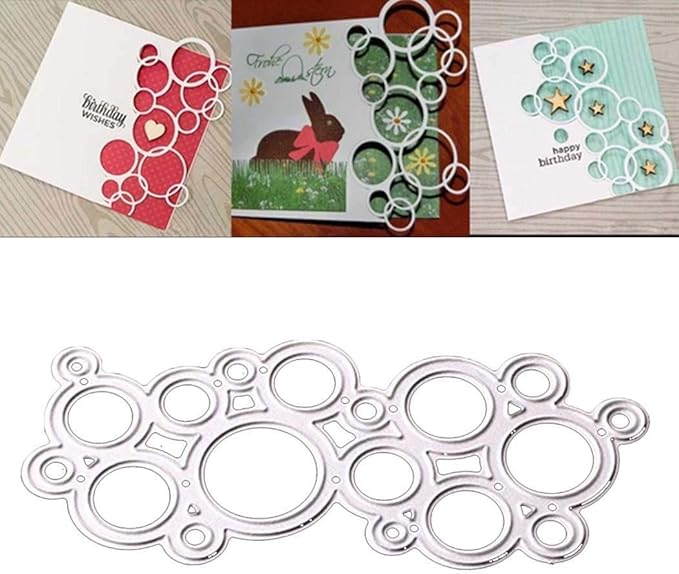 Iekofo Bubble Circle Shape Cutting Dies Frame for DIY Scrapbooking