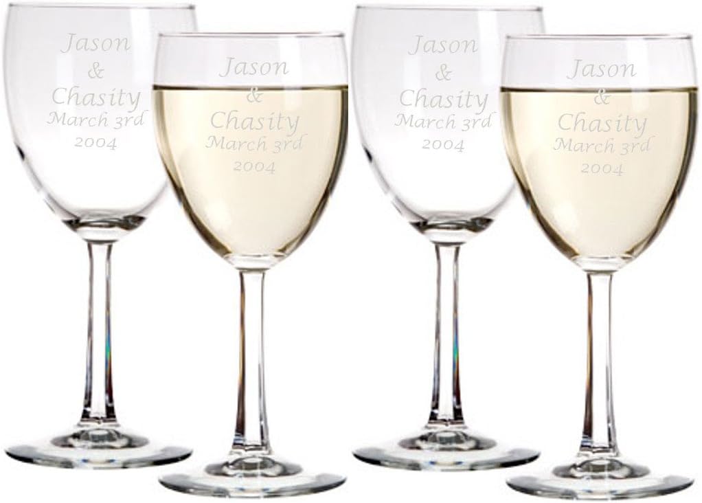 Unbreakable Engraved 10.25 oz Wine Glasses | Personalize Including Monogramming | Custome Couple Gift Idol For Wedding Favors, Bachelorette Party Decorations, Party Favors