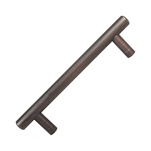 25 Pack Rok Hardware 4-1/4" (108mm) Center Oil-Rubbed Bronze Contemporary Euro Style Solid Metal Kitchen Cabinet Drawer Door Handle Pull 5-13/16" (148mm) Length