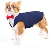 PUMYPOREITY Dog Tuxedo and Bandana Set Blue Size S view 1