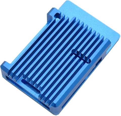 Raspberry Pi 4 Modelo B Caja de aleación de Aluminio CNC Carcasa de Armadura de Metal con disipadores de Calor para Ventiladores Raspberry Pi 4B-NO (Azul) ESjasnyfall