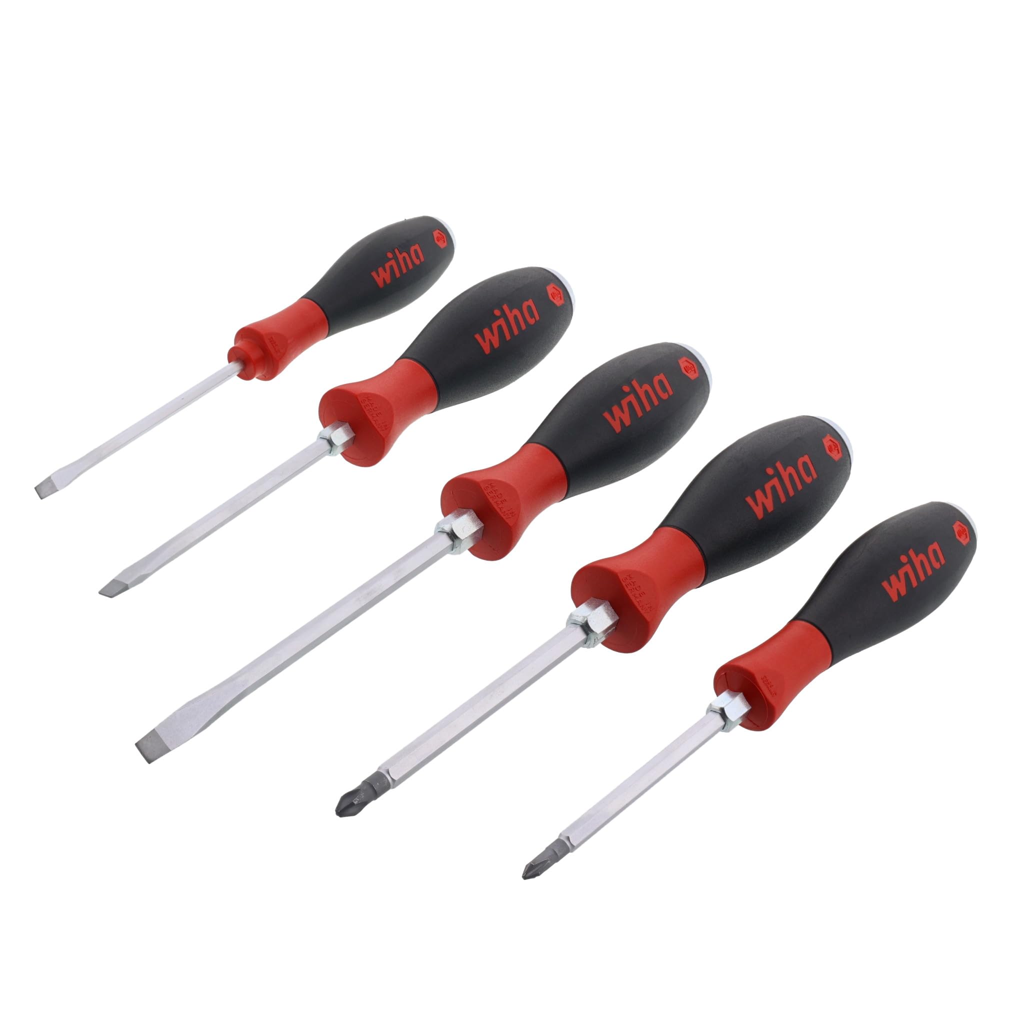 Wiha 53075 5-Piece Slotted and Phillips Extra Heavy Duty Screwdrivers