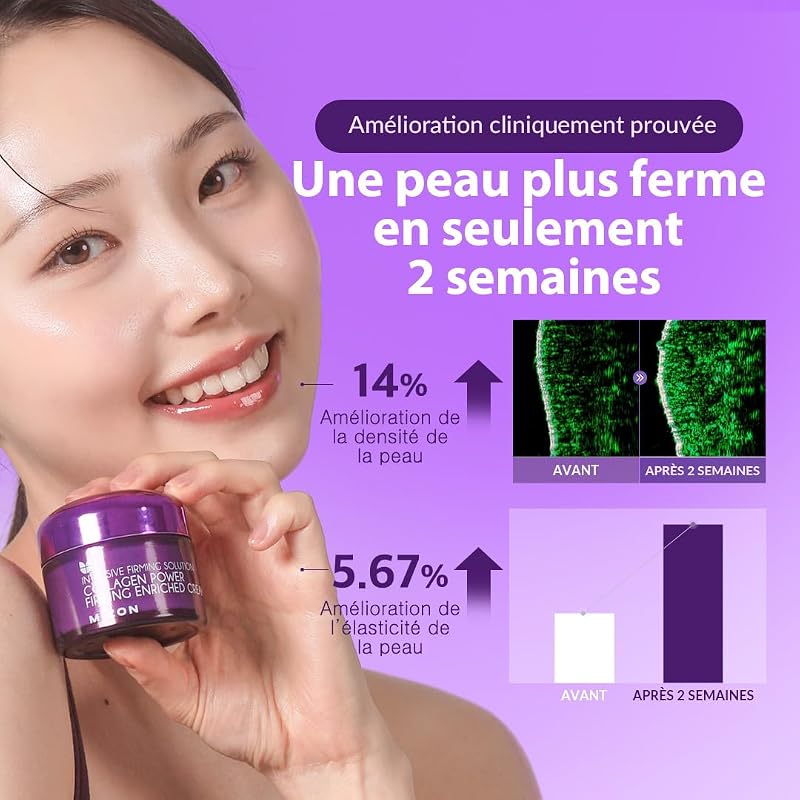 [MIZON] COLLAGEN POWER FIRMING ENRICHED CREAM (50ml) Soin coréen - Crème pour le visage ultra riche - 54% de collagène marin - Soin intensif anti-âge revitalisant