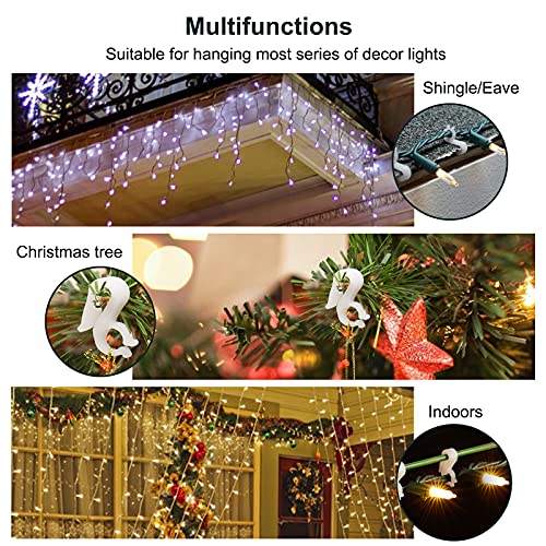 200 Pack Christmas Light Clips Mini Light Clips for Gutters Outdoor
