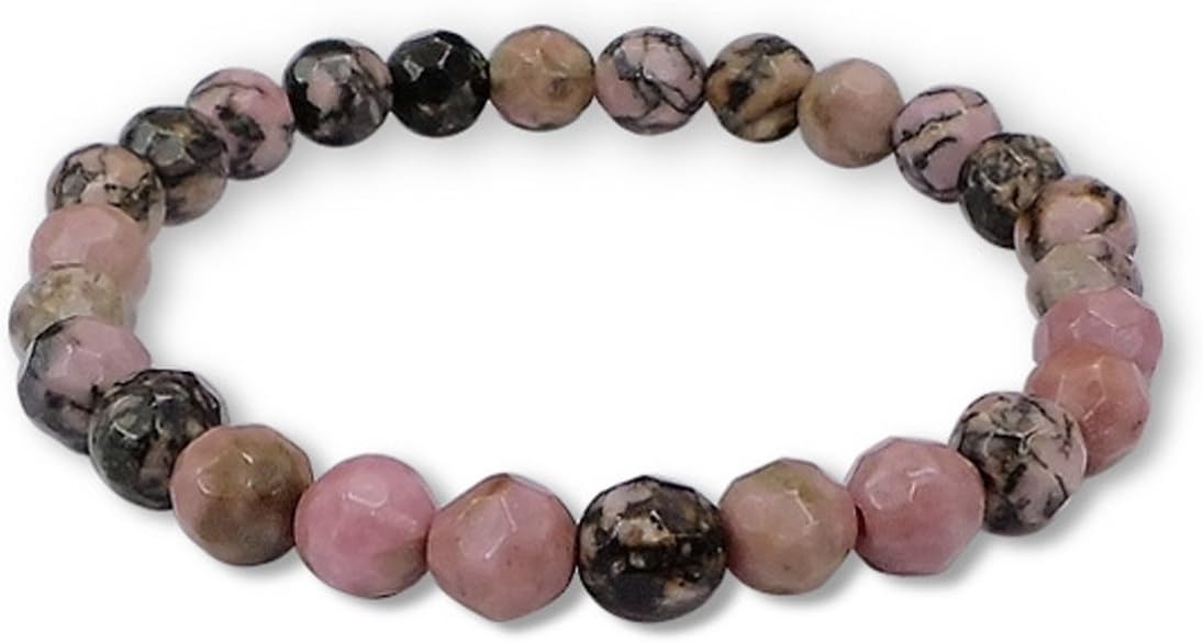 PTN Fashion Jewelry Cute Pink Faceted Stone Bead Bracelet Elastic Stretch (E17294)