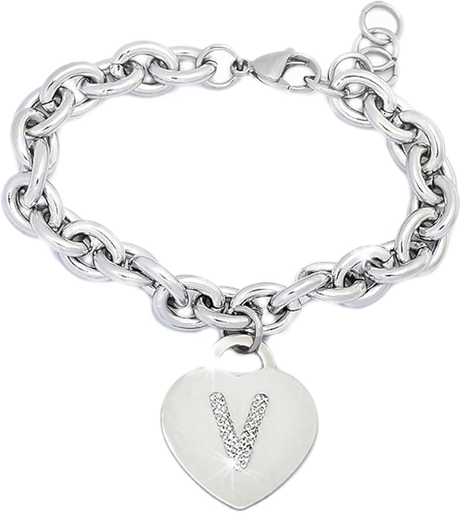 Alphabet einstellbare Größe Geschenkidee Armband mit Initial und Herz