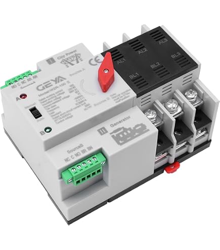 Commutateur Transfert Automatique GEYA 100A 220V - Solaire Vers Réseau - Rail DIN 2P - Pour Installation Photovoltaïque