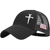 3 Nails Cross Hat Christian Hat for Men Women Christian Gifts for Women Men Black