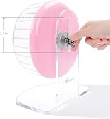 Niteangel Super Silent Hamster Wheel 8.5 Inch Pink Adjustable Stand view 6