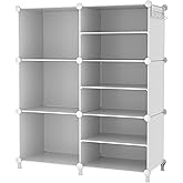 AWTATOS 6 Cube Closet Organizer Storage Shelves Portable Clothes Organizers and Storage Stackable Cubby Shelving for Closet Bedroom Living Room Office White