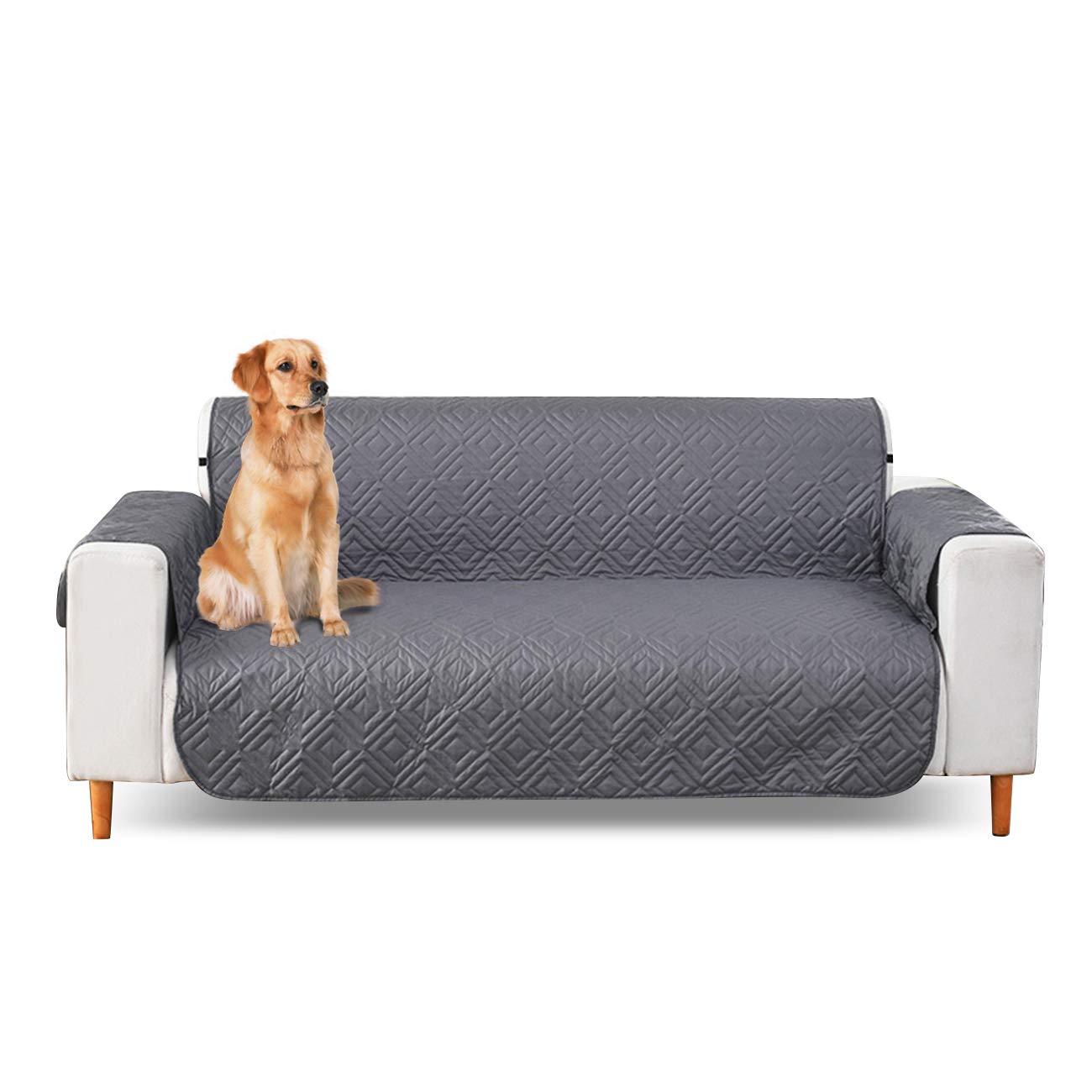 VanderHOME Sofa Covers 1/2/3/4 Seater waterproof sofa slipcovers Anti Slip armchair covers Quilted Couch Slipcover Sofa Protector for dog pets Furniture Protector Sofa Cover (1 Seater Gray)