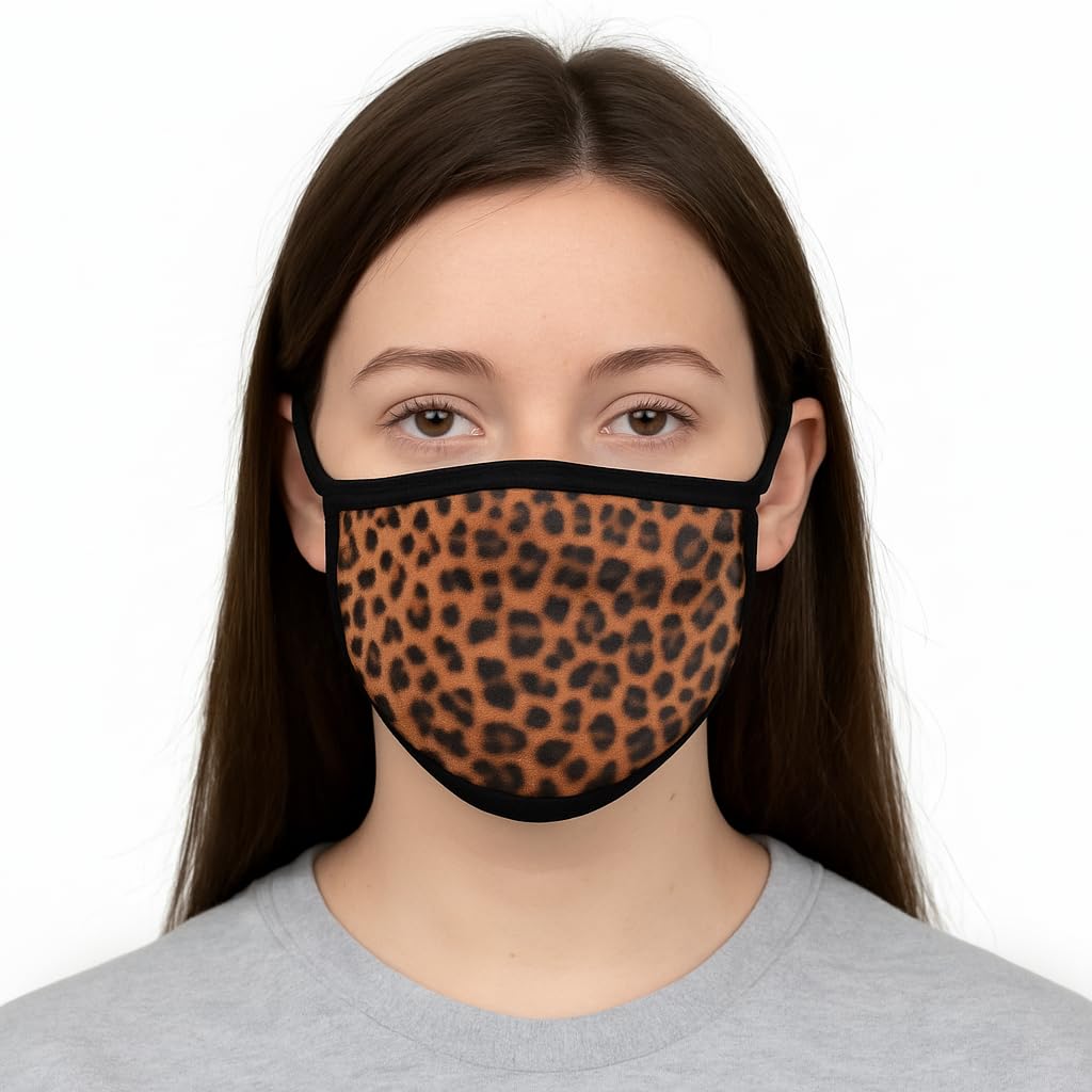 Komonee Adults Face Mask Washable Reusable Trendy Dustproof Leopard Schooln Print Cloth Mouth Cover Covering For Boys Girls Outdoors Indoors Childrens School Protection