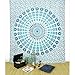 Eyes of India - Large Queen White Blue Indian Elephant Mandala Tapestry Hanging Picnic Bohemian Accent Boho Chic Handmade