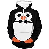 Snbidmk Cute Penguin Hoodie Funny Hoody Sweatshirts for Mens/Kids Active Hoodies