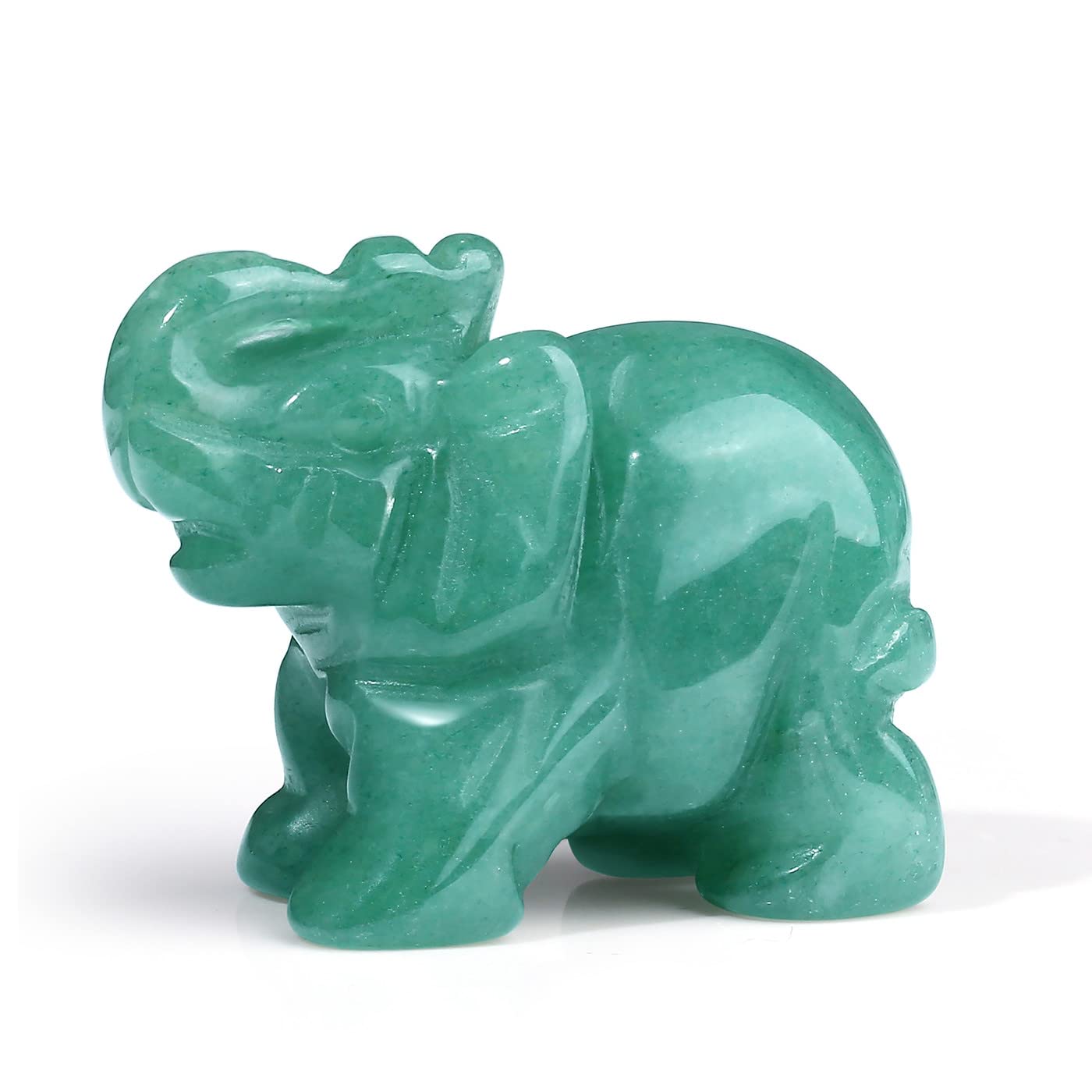 XIANNVXI Aventurine Crystal Elephant Ornament Figurine Statue Green Elehphant Green Ornament Decor 1.5" Cute Good Luck Gifts