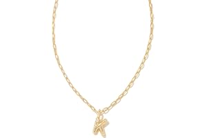 Kendra Scott Crystal Letter Short Pendant Necklace, Fashion Jewelry for Women