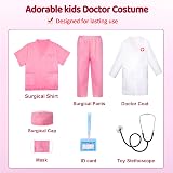 LOYO Kids Doctor Role Play Costume Green Lab Coat Scrubs Stethoscope 3-6 view 2