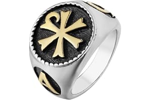 Sping Jewelry Chi-rho Ring XP Christos Titanium Steel Constantine Catholic Church Sign Siget Size 7-13