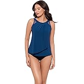 Miraclesuit Women's Swimwear Illusionists DD-Cup High Neck Underwire Ursula Tankini Top, Twilight, 16DD