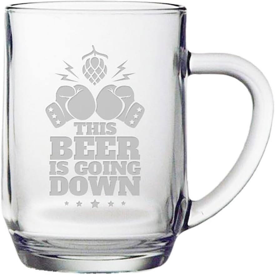 Fineware This Beer Is Going Down - Funny Beer Mug - 20 ounce Etched Haworth Mug Gift for Men