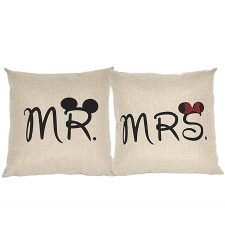 Zedtom 2 Mr And Mrs Pillow Cover Cushion Covers Hotel Sofa