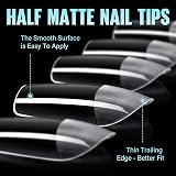 TOMICCA Square Short Nail Tips 192Pcs 12 Sizes Half Matte Full Cover view 2