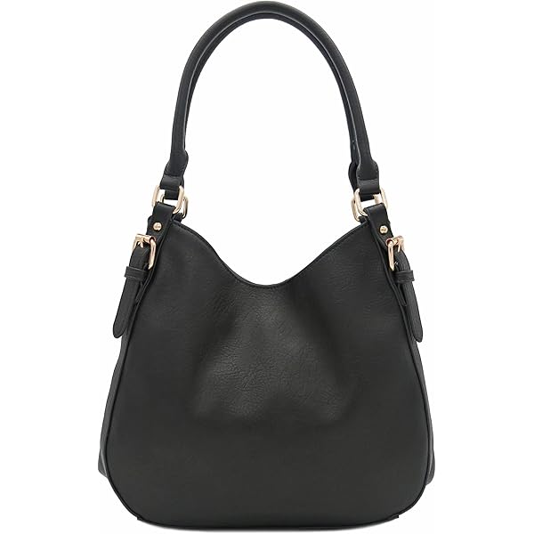 Amazon.com: Hobo Shoulder Bag with Big Snap Hook Hardware (Black