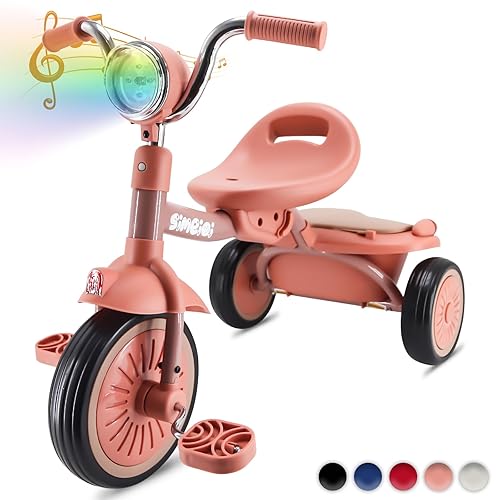 Wheels Foldable Toddler Tricycle for 1-4 Years Old Boys Girls