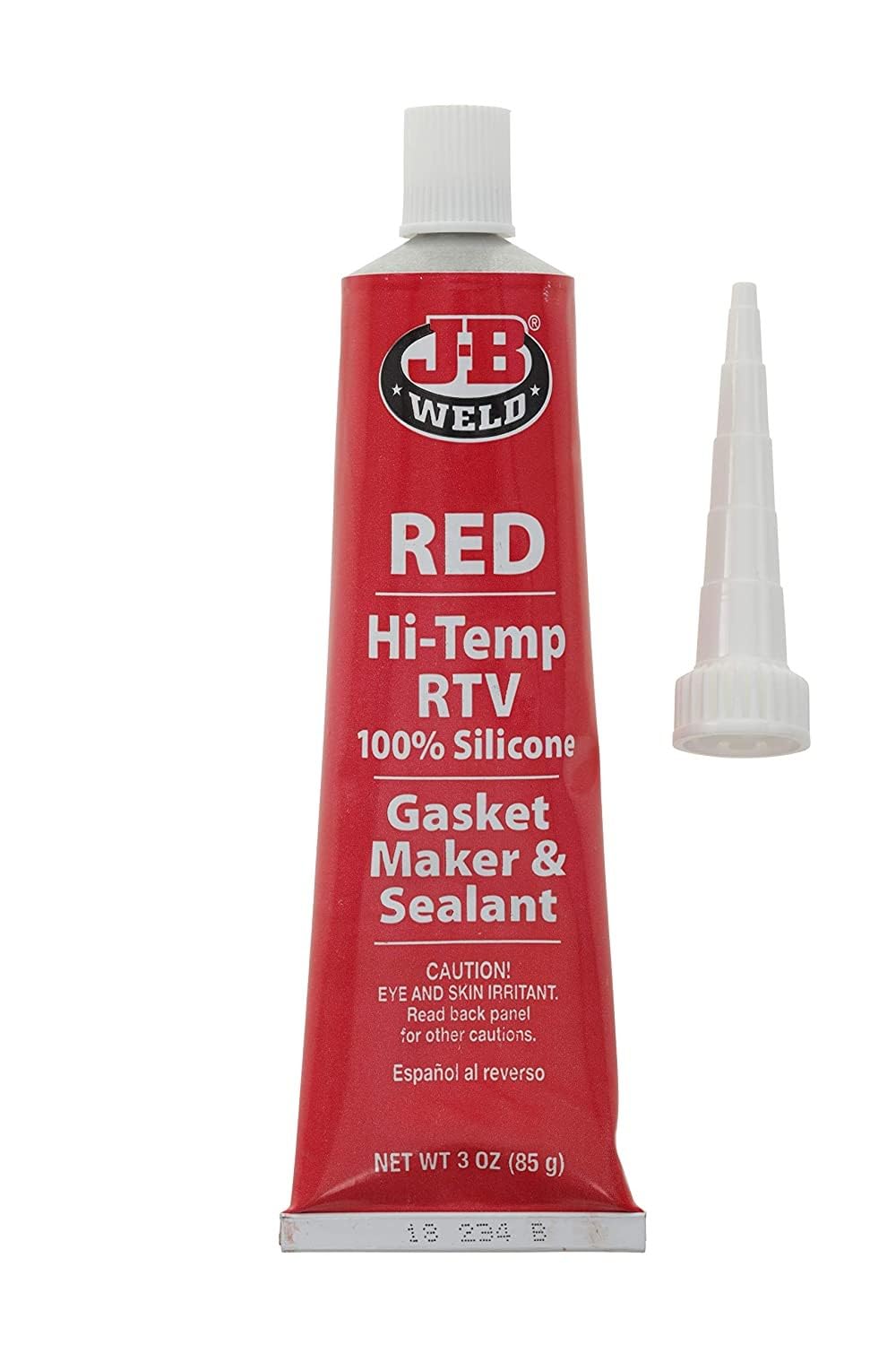 J-B Weld 31314 High Temperature RTV Silicone Gasket Maker and Sealant - Red - 3 oz.