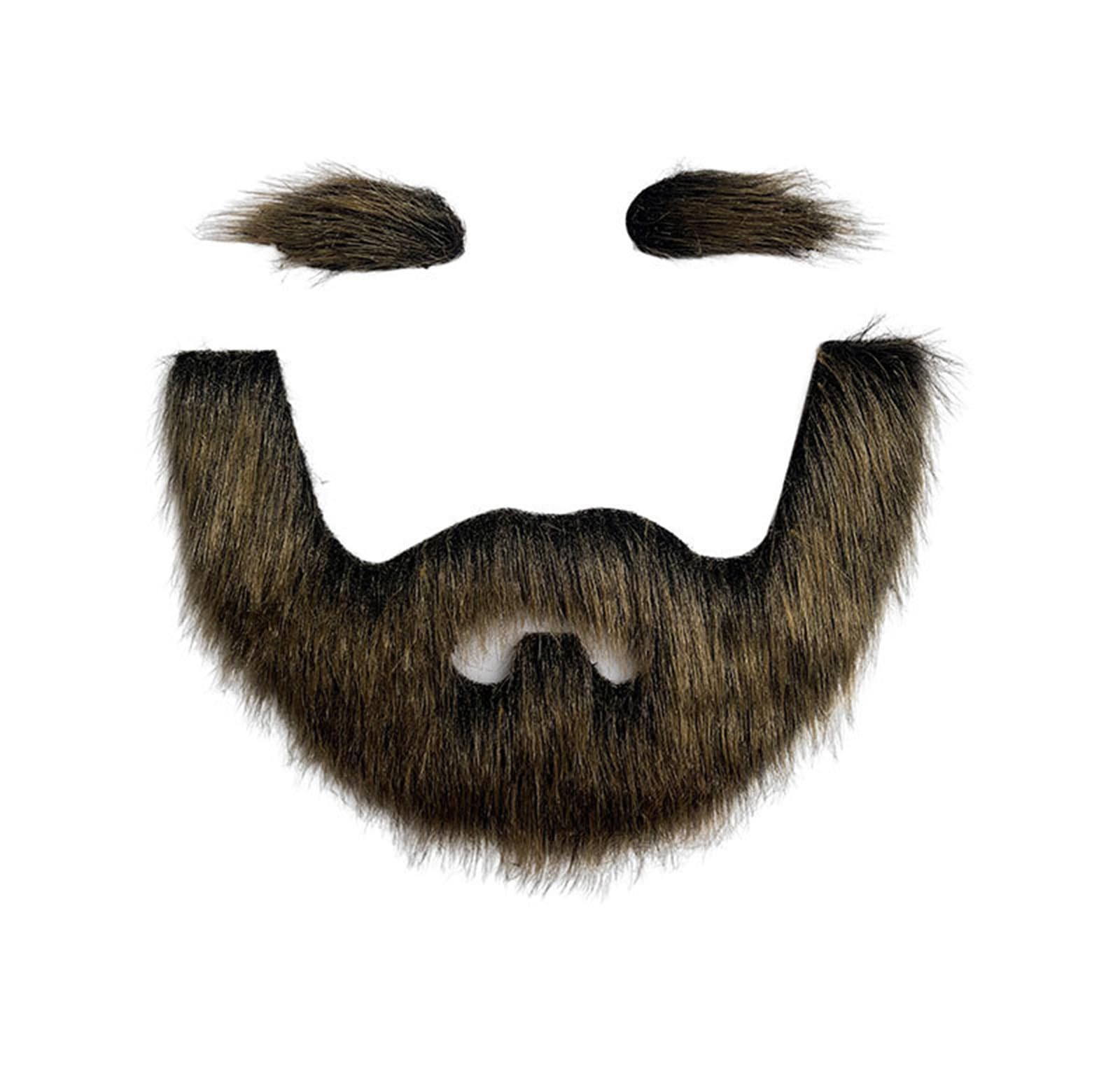 Golden Apple Novelty Self Adhesive Fake Beard DIY Fake Mustache and Eyebrows Set for Party Cosplay Props (Black Gold)