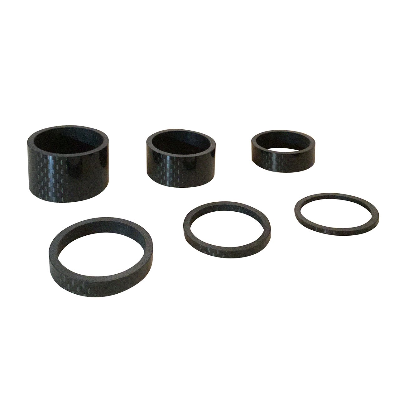 Cervus 6PCS Light Weight 3K Carbon Headset Spacers 1 1/8"-2mm,3mm,5mm,10mm,15mm,20mm