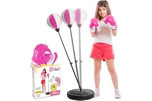 Whoobli Punching Bag for Kids and Toddler Incl Boxing Gloves| 3-10 Years Old Adjustable Kids Punching Bag with Stand| Sports Toy for Boys| Ideal Christmas Birthday Gift for Children; New 2025