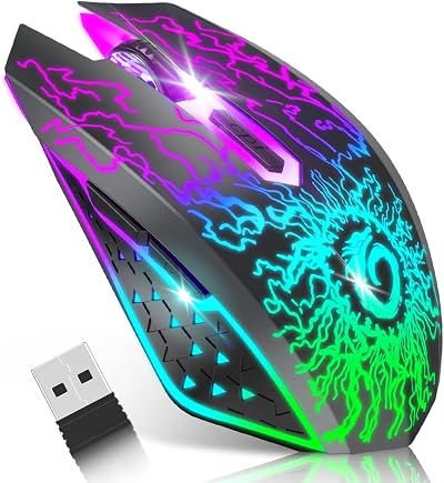 VersionTECH Wireless Gaming Mouse 2.4G Rechargeable Silent Click DPI