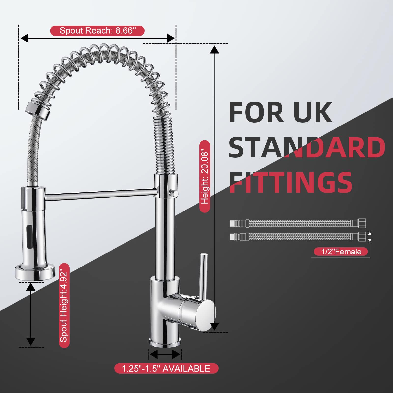 Cobbe Küchenspüle Mixer Tap, Chrom 5