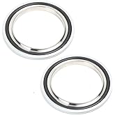 Qminox ISO63 Stainless Steel 304 Centering Ring with FKM/Viton O-Ring & Aluminum Outer Ring for mating NW63 Vacuum Flanges (2Packs)
