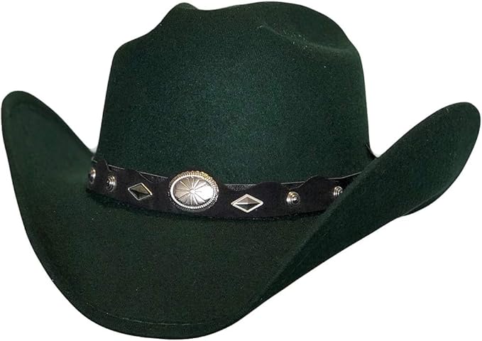 green felt cowboy hat