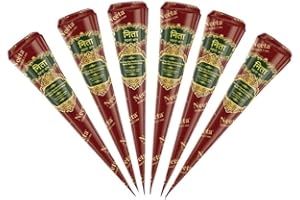 OCTAZI - 100% Pure Natural Hair Color Tube Paste Hair Dye Henna Cone Dark Reddish-Brown to Dark Brown Color Ready to Use Henna Cones Paste Hair Dye For Women - Perfect for Hair Coloring, No Chemicals, No PPD, No Preservatives - 6 Cones