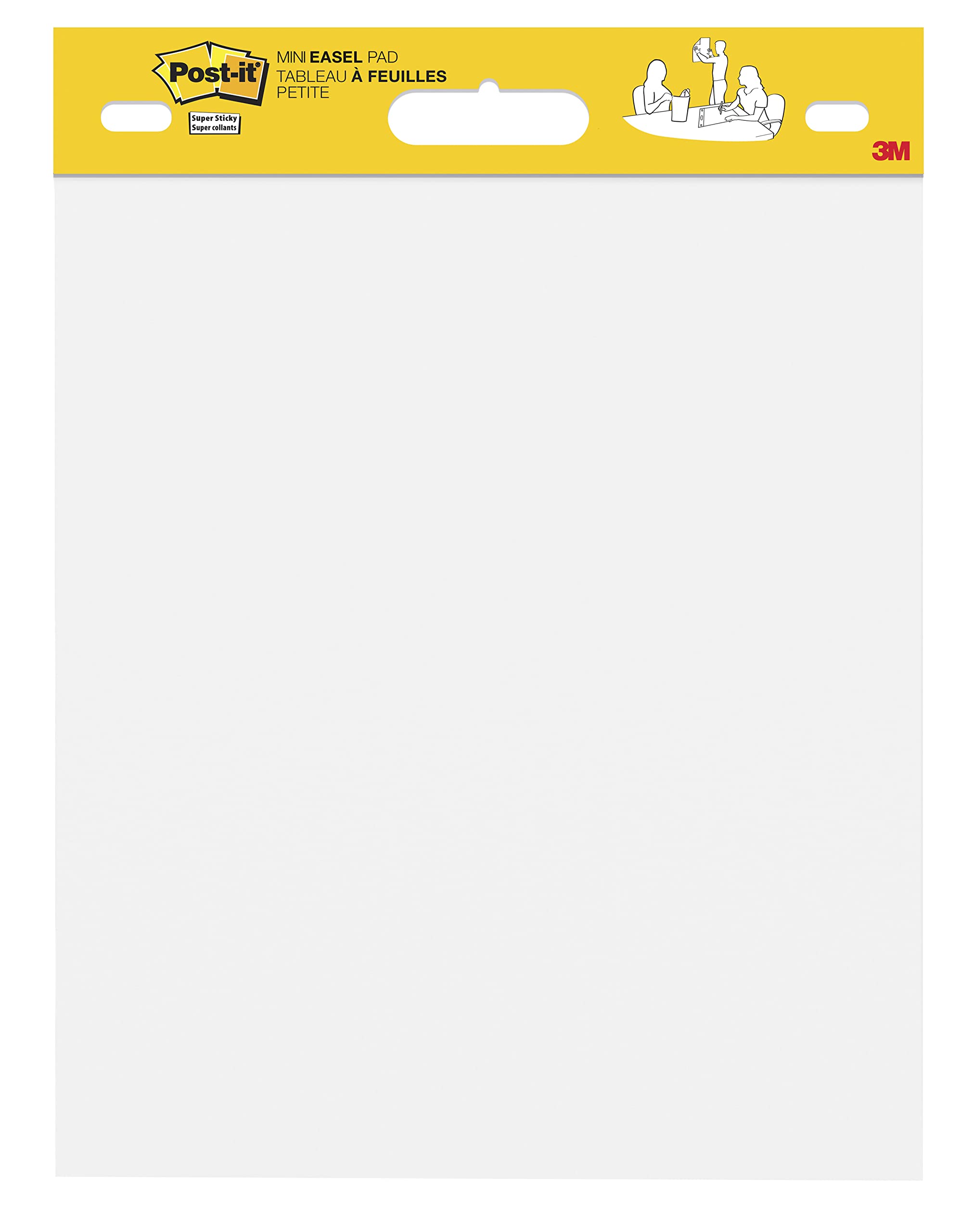 Post-it Super Sticky Mini Meeting Chart, 38 cm x 45.7 cm, 20 Sheets/Pad, 1 Pad/Pack, White Color - For Brainstorming Anywhere and Keeping all Ideas Visible