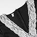FANCYINN® Women Deep V-Neck Lace Patchwork Skater Mini Cocktail Dress Black S