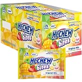 HI-CHEW Bites Original Mix Bulk Candy, Pack of 12 Bags, 2.12oz each - Mango Green Apple Strawberry Chewlets - Unique Fun Soft &amp; Chewy Taffy Candy, Immensely Juicy Fruit Flavors Halloween Candy
