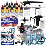 PointZero Pro Airbrush Cake Decorating Set - 12 Chefmaster Colors