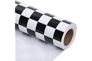 Titiweet Checkered Flag Wrapping Paper Roll- Mini Roll 17 Inches X 33 Feet - Race Car Wrapping Paper for Boys Girls, Cars Wrapping Paper for Birthday Christmas Holiday(Checkered Flag)