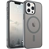 SUPFINE Magnetic for iPhone 13 Pro Max Case (Compatible with MagSafe) (Military Grade Drop Protection) Slim Translucent Matte Shockproof with Anti-Fingerprint Phone Case,Gray